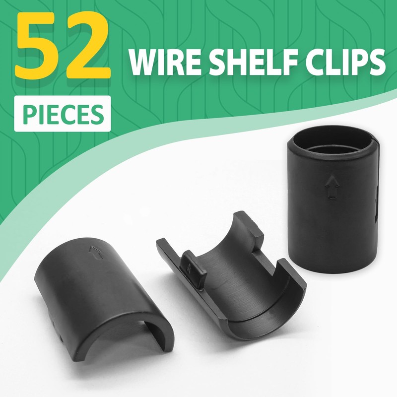 Luomorgo 52 Pcs 7/8 Inch Wire Shelf Clips, Plastic Shelf