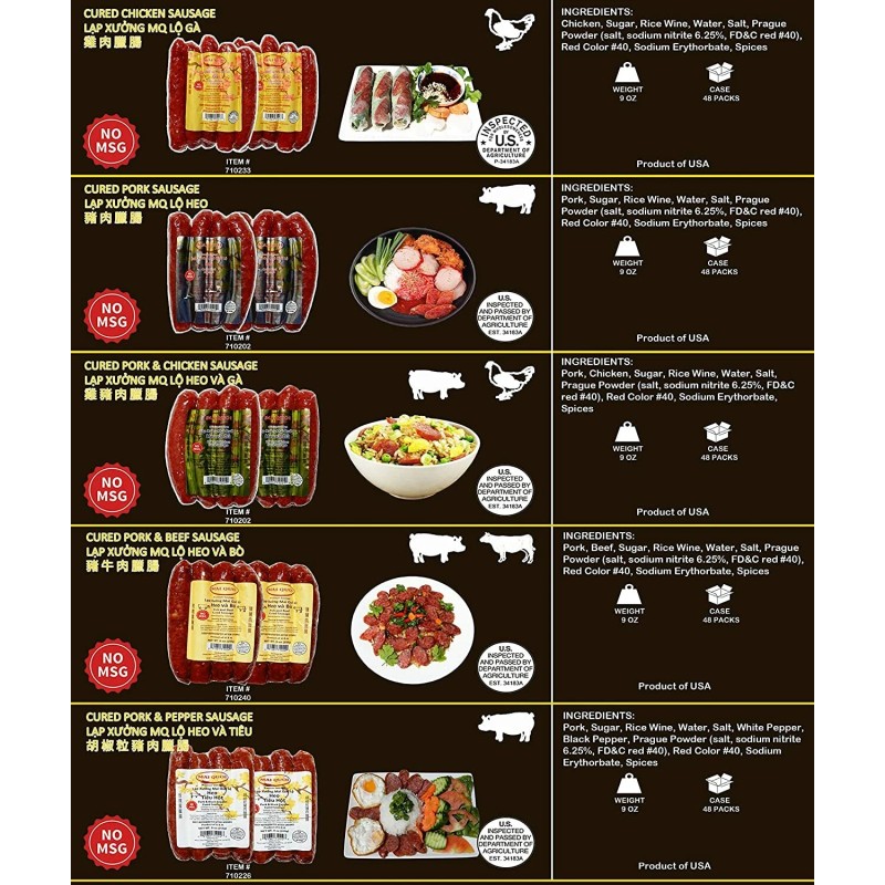 Mai Quoi PREMIUM Chicken CURED SAUSAGE LAP XUONG GA (No