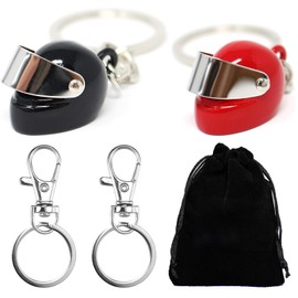 GENSMILE Motorcycle Helmet Keychain Gift for Men - 4 Pack Keychain Gift Ideas for Motorcyclists, Locomotive Accessories, Cool Gadget for Man and Woman Birthday, Black+red