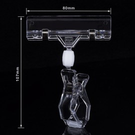 SHSHbuy Label Holder, Pack of 10 Plastic Rotating Sign Holders, Merchandise Sign, Price Tag Holder, Price Tag Clip, Display Clip Holder for Supermarkets, Family, Offices