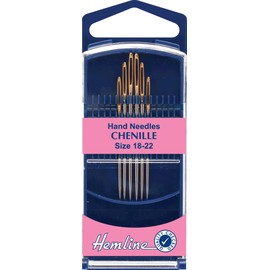 Hemline Hangsell Chenille Hand Needle 6 Piece Set, Gold Eye, 18-22 Size