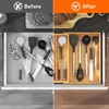 Lifewit 4 Compartments Bamboo Utensil Drawer Organizer, Expendable Cooking Silverware