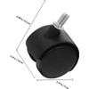 4 Piezas Ruedas Giratorias de Oficina M8*13mm PP Negras para