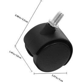 4 Piezas Ruedas Giratorias de Oficina M8*13mm PP Negras para Silla