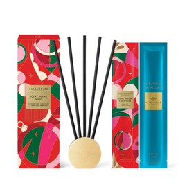 Glasshouse Fragrance Night Before Christmas & Midnight in Milan Scent Scene Duo, Refillable Liquidless Diffuser + 10 Stems, Perfume Scented Home Décor, Dancing Sugar Plums & Saffron & Rose Scent.
