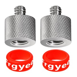 Frgyee Improved 1/4 to 3/8 Stainless Steel Tripod Adapter, 2 Pieces 1/4 Male to 3/8 Female Camera Screw Adapter Made of 304 Stainless Steel