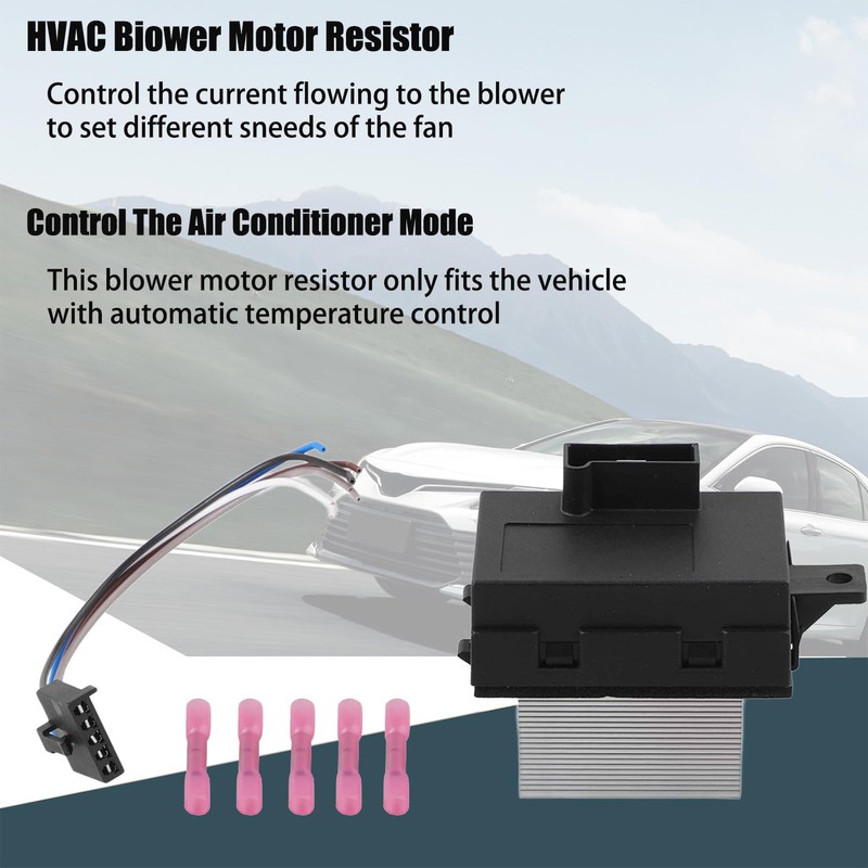 HVAC Fan Blower Motor Resistor with Connector Wire Harness Compatible