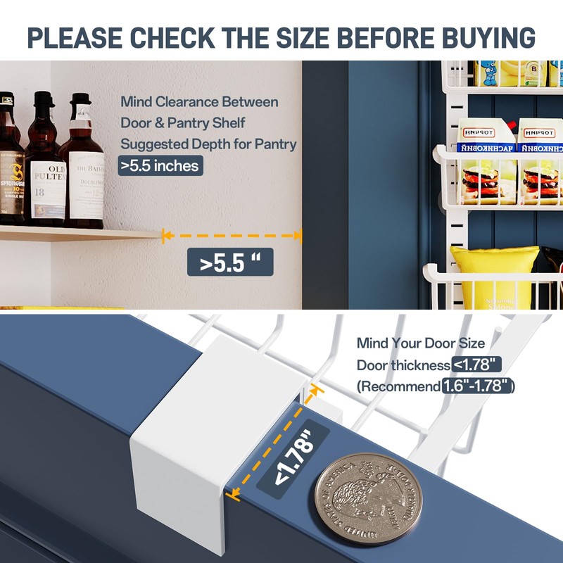 8-Tier Over The Door Pantry Organizer, Pantry Organization and Storage,