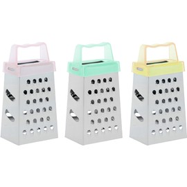 Miniature Hand Garlic Box Grater - Pack of 3 - Small Nutmeg Grater - Cheese and Ginger Mini Zester