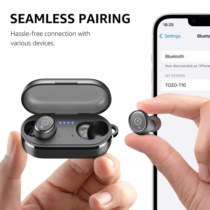 TOZO T10 Wireless Earbuds Bluetooth 5.3 Headphones, App Customize EQ,