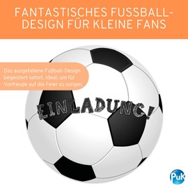 PuK Invitation Cards Football | 12 Invitations for Children's Birthday | Football Birthday Invitations for Children | Football Cards for Party | Cards for Birthday Gifts | Boys and Girls