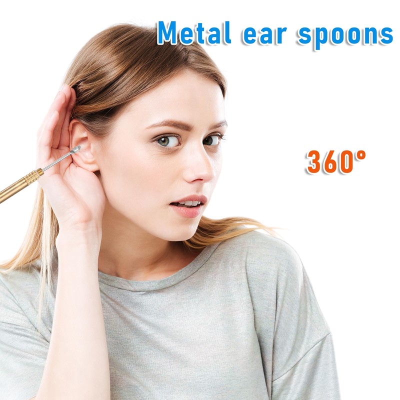 Qianyu Gold Folding Type Ear Wax Removal Tool 2 Pcs