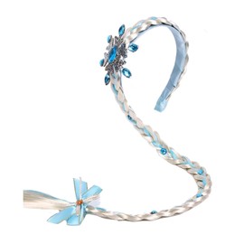 LIZIXUAN Girls Hairbands Princess Hair Accessories Snowflake Hair Crown Wig Headband Blue