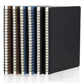 EUSOAR Spiral Lined Notebook, A5 6 packs 5.5x8.3" 120 Pages Lined Travel Writing Notebooks Journal, Memo Notepad Sketchbook, Students College Office Business Subject Diary Ruled Book Journal-3 Colors