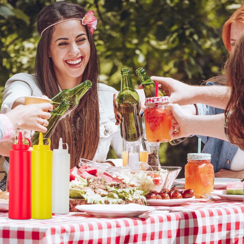 Relaxdays 18 x Squeeze Sauce Bottles, Refillable, Home & Catering,