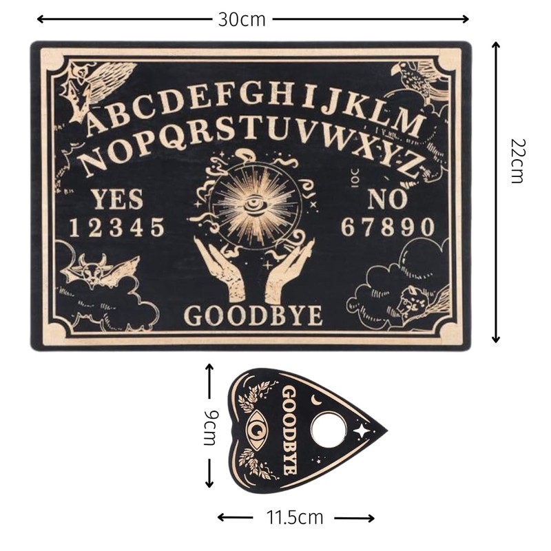 Ouija Board and Planchette Set, Table Turning, Western Edition Cokur-San,