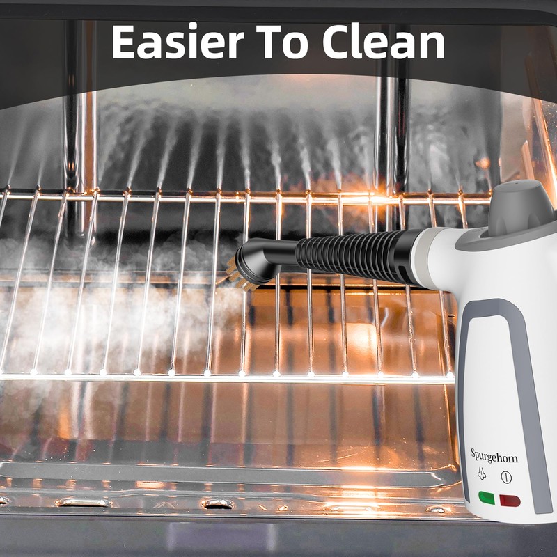 Spurgehom High-Pressure Steam Cleaner 1050W Fast Heating, 11-in-1 Multi-Surface Steamer