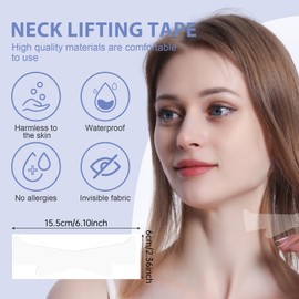 Neck Lift Tapes, 20pcs Instant Neck Lifting Stickers, Neck Lift Bands Adhesive Neck Lift Patch Tools Neck Skin Care (Translucent)