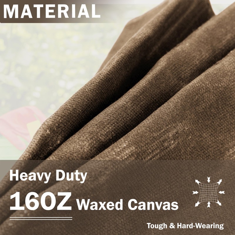 Canvas Garden Tool Bag, 16OZ Waxed Canvas Garden Tools Storage