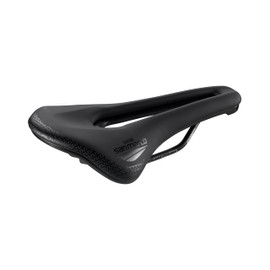 Selle San Marco Shortfit 2.0 Comfort Dynamic Road Bike Saddle, Lightweight Extra Padded, Anatomical Bore, Maganese Rails - Size S3, Black