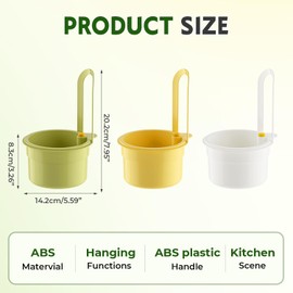 Sink Strainer Basket, Hanging Kitchen Sink Strainer Basket with Press Dumping & Self-Cleaning Design, Corner Sink Trash Catcher for Food Waste, Sink Protectors for Kitchen Sink