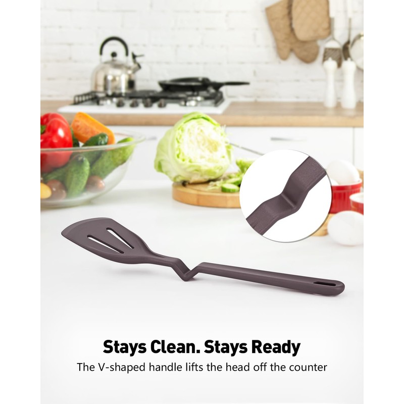 4-Pack Silicone Cooking Utensils Set, V-Hover, Stackable, Nonstick