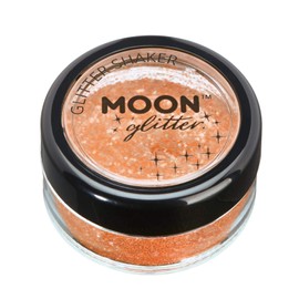 Moon Glitter Shaker with Iridescent Glitter - 100% Cosmetic Glitter for Face, Body, Nails, Hair and Lips - 5g - Orange