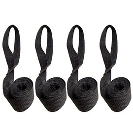 Northwest Tarp & Canvas Sail Ties, 72", Box Stitched 1" Polypropylene Webbing - Pick Your Color! - 4Pc. Set (Black)