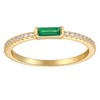 espere Dainty Minimal Emerald Baguette Ring | 18K Gold Plated