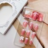 French Tip Press on Nails Square Medium Fake Nails with