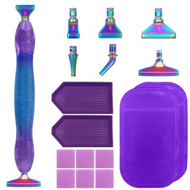 17 Pcs Diamond Painting Pens Kits, SPOKKI Diamond Painting 5D Accessories, Diamond Art Pens for DIY Crafts Painting Cross-Stitch Nail Art (Purple)