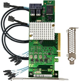 SAS HBA Card Compatible with 9211-8i & LSI 9300-8i IT Mode PCIe SATA Expansion Card, 8-Port 12Gbps PCIe 3.0 x8, SAS Expander Support, HBA Controller with 2X SFF-8643 to 4X SATA Cables for ZFS TrueNAS