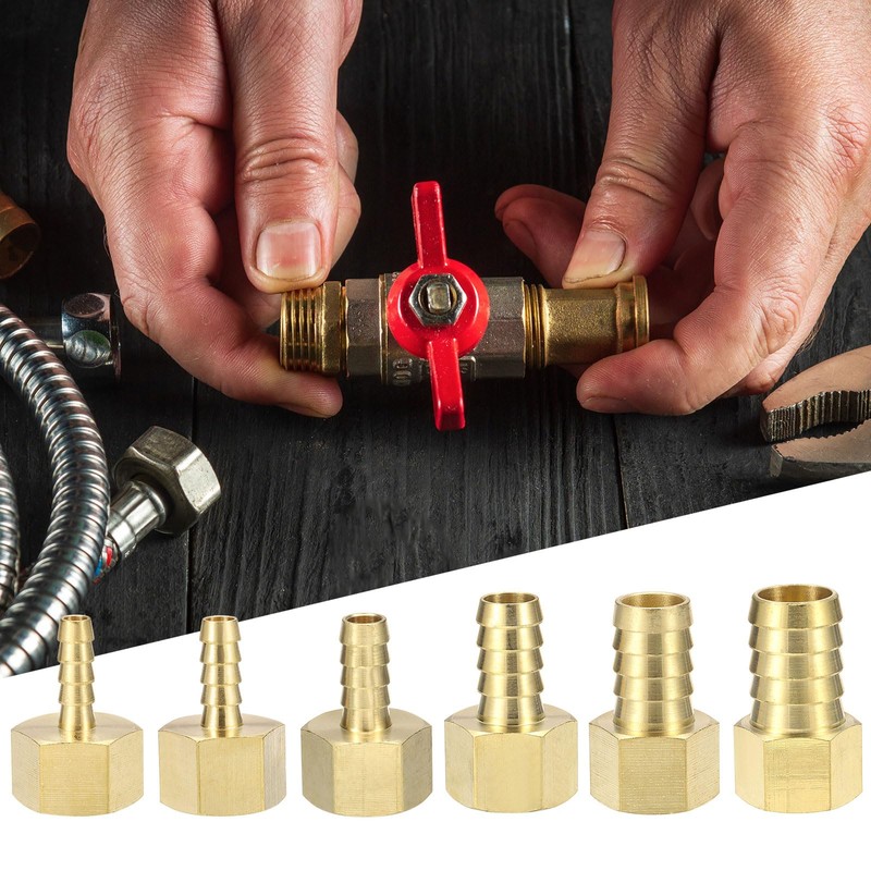 sourcing map 2pcs Brass Barbed Fitting 1/2" NPT Female to