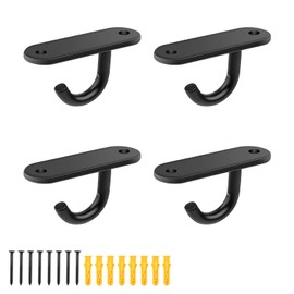 WJUAN 4 Pieces Ceiling Hooks, 6 cm Multi-Purpose Stainless Steel Hooks with 8 Screws, Ceiling Hooks Heavy Duty Welded Base for Small Ceiling Fans, Wall Lights, Mosquito Nets, Boat Accessories
