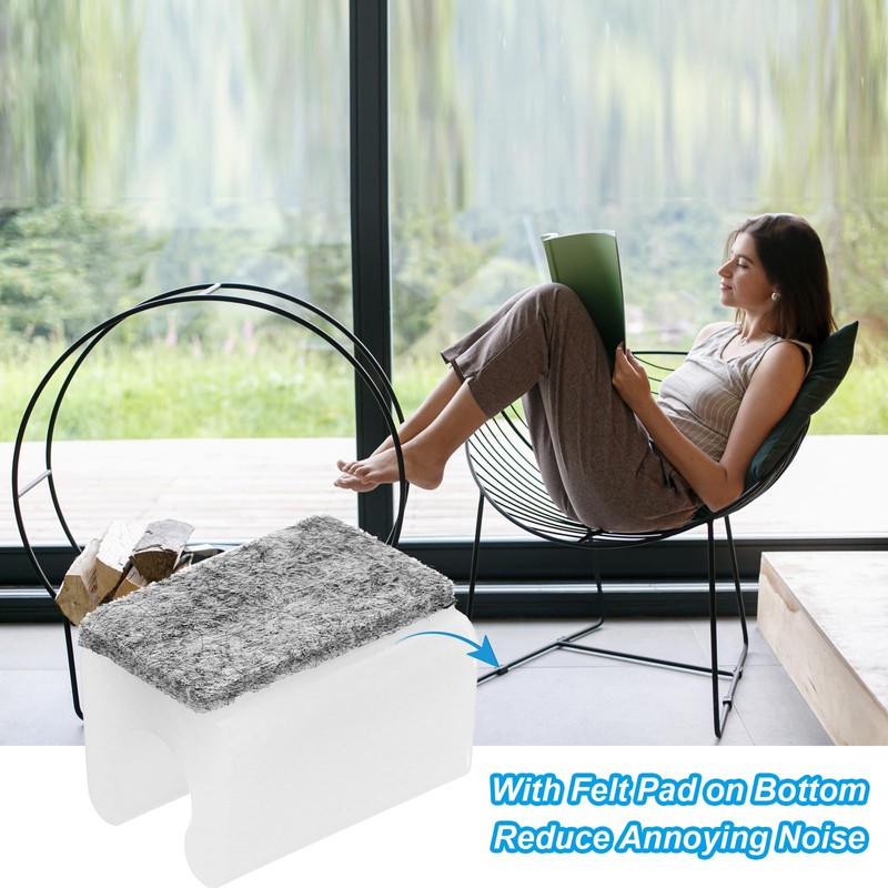 PATIKIL フェルトパッド付きの長方形の椅子脚カバー8個 10mmのスムーズなスライド 傷やノイズなし 家具の足のハードウッド保護具 オフィス用の床スライドチューブキャップ ホワイトグレー