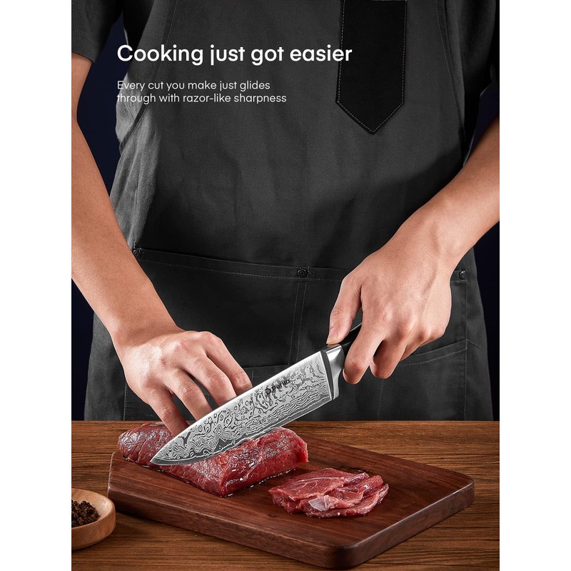 Knife Set, D.Perlla 14 Pieces Kitchen Knife Set with Built-in