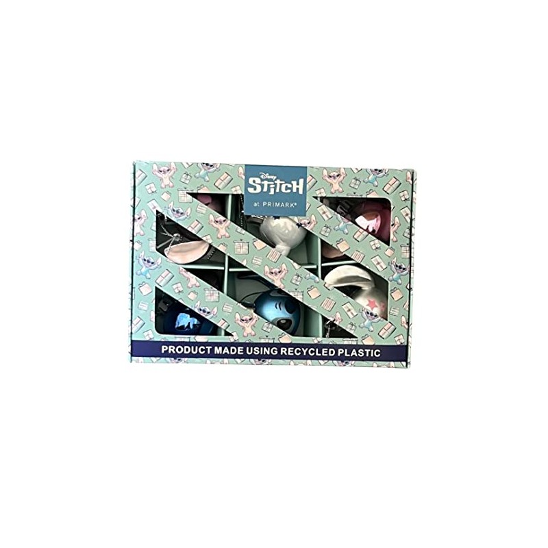 Primark Stitch and Angel 6 x Hanging Christmas Tree Decorations