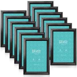 LaVie Home 4x6 Picture Frames (12 Pack, Black) Simple Designed Photo Frame with High Definition Glass for Wall Mount & Table Top Display, Set of 12 Classic Collection