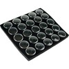 FindingKing 25 Gem Jars Black Display Tray Gemstone Travel Case