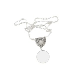 HHH Designs Antique Victorian Monocle Necklace | Classic Silver Magnifying Glass Pendant for Reading and Fashion | Vintage-Inspired Accessory for Men and Women | Made in USA | 36" Chain