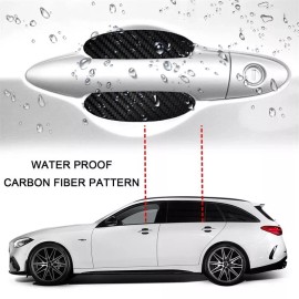 Door Protection 4 Set Black Carbon Fiber Truck Car Door Handle Protector Anti-Scratch Large Size