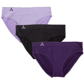 Balanced Tech Women's 3 Pack Classic Seamless Hipster Brief Bikini Panties - Blackberry/Tulip Assorted - X-Large