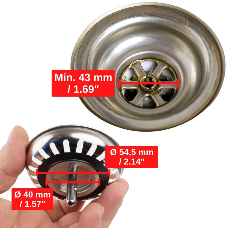 Strainer Basket for Sink, Diameter 79 mm / 80 mm