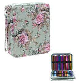 Happy Fox Color Pencil case, 120 Slots Color Pencil case PU Leather Storage Bag Series(Pink)…