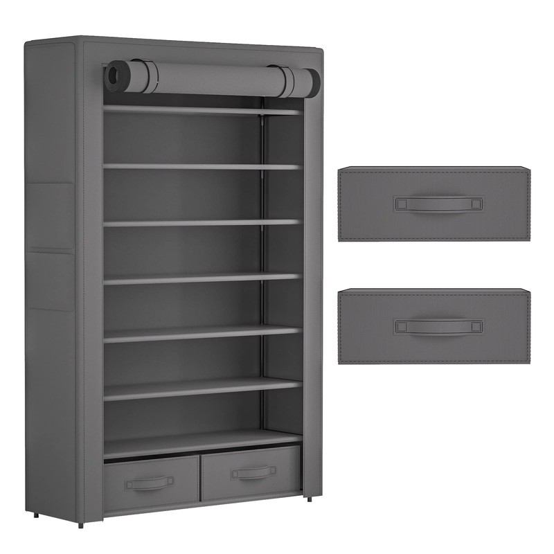 OYREL Shoe Rack Storage Cabinet 32 Pairs Organizer Shelf Tall