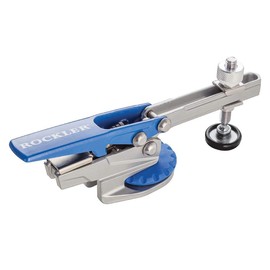 Rockler Auto-Lock T-Track Hold Down Clamp – Adjustable Clamps for Woodworking w/Set Screw - T Tracks Woodworking Hold Down Clamps Pivots 3600 to Minimize Obstructions – Heavy-Duty Metal T-Track Stop