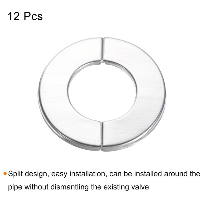 sourcing map Wall Split Flange, 2pcs 201 Stainless Steel Round