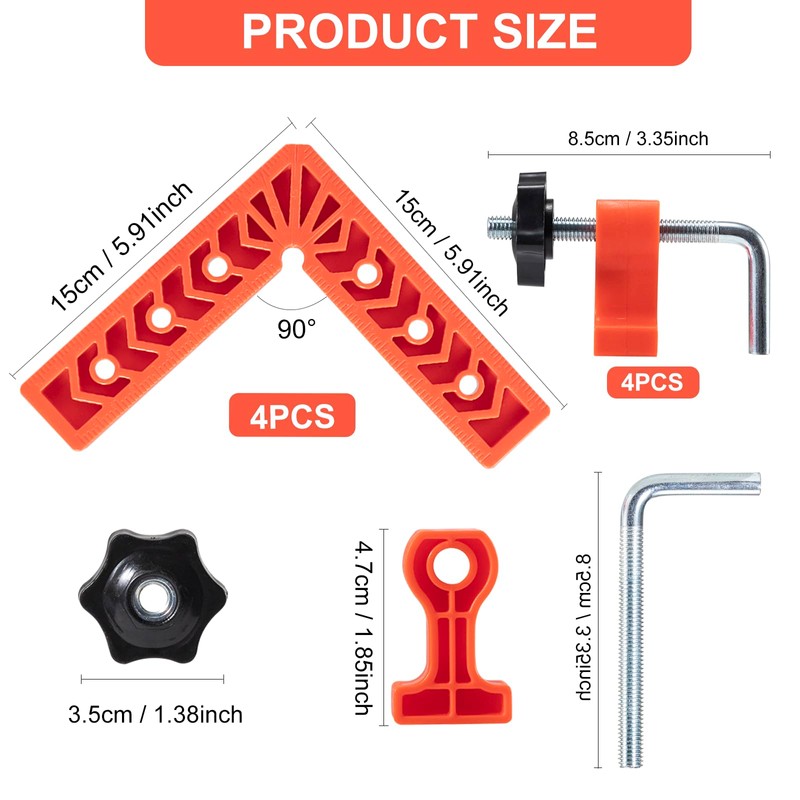 YUENGJGI 90 Degree Angle Clamps Positioning Square Set, Rectangular Clamps
