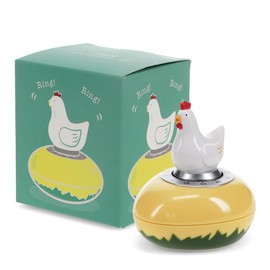 Egg Timer Kitchen Timer Chicken with Loud Bell Plastic Metal Mechanical Approx. 7.7 x 6.7 x 8.4 cm