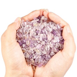 Nupuyai 460 Gramm Edelsteine Trommelsteine Klein Heilsteine Dekosteine Halbedelsteine für Dekoration ca. 5-18mm (Gelber Amethyst)